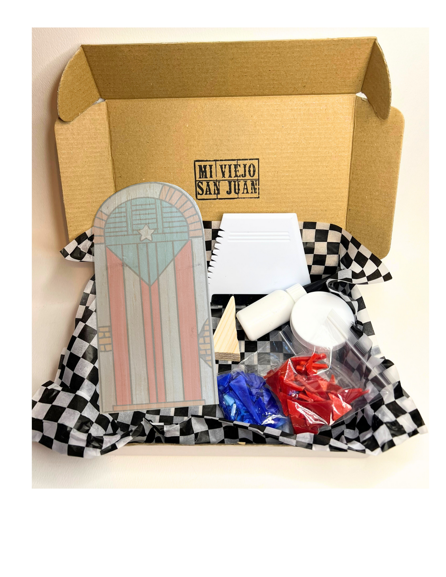Puerta Bandera DIY Stained Glass Mosaic Kit